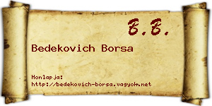 Bedekovich Borsa névjegykártya